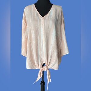 Mud Pie Blush Tie-Front V-Neck Tunic